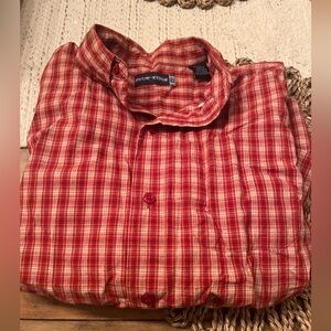 Boys plaid button down Med.